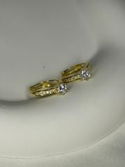 925 Ayar Gümüş Tek Taşlı Halka Küpe