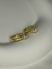 925 Ayar Gümüş Tek Taşlı Halka Küpe