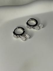 925 Ayar Gümüş Taşlı Halka Küpe