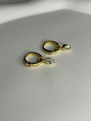 925 Ayar Gümüş Taşlı Trend Halka Küpe