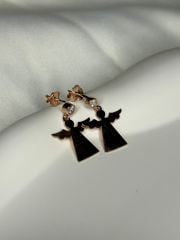 925 Ayar Gümüş Minik Taşlı Melek Figürlü Küpe