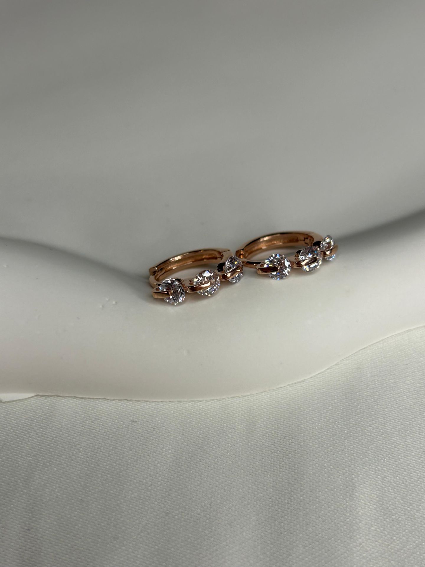 925 Ayar Gümüş Taşlı  Trend Halka Küpe