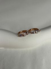 925 Ayar Gümüş Taşlı  Trend Halka Küpe