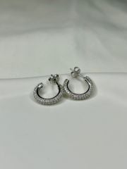 925 Ayar Gümüş Taşlı Halka Küpe