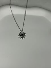 925 Ayar Gümüş Güneş Figürlü Kolye