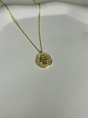 925 Ayar Gümüş Fatma Ana Eli Figürlü Kolye