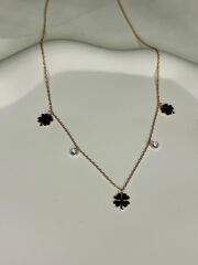 925 Ayar Gümüş Yonca Figürlü Kolye