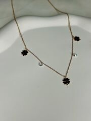 925 Ayar Gümüş Yonca Figürlü Kolye