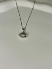 925 Ayar Gümüş İncili Deniz Kabuğu Kolye