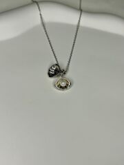 925 Ayar Gümüş İncili Deniz Kabuğu Kolye