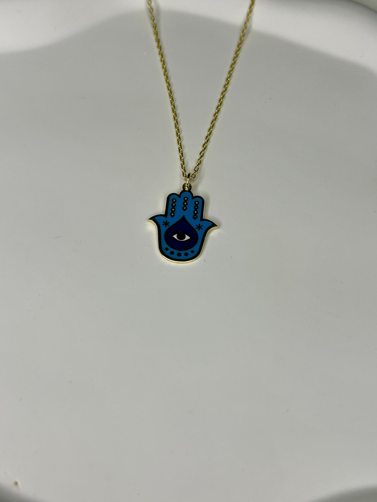 925 Ayar Gümüş Mineli Fatma Ana Figürlü  Kolye