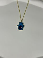 925 Ayar Gümüş Mineli Fatma Ana Figürlü  Kolye