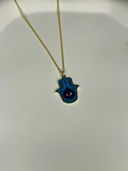 925 Ayar Gümüş Mineli Fatma Ana Figürlü  Kolye