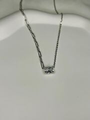 925 Ayar Gümüş Taşlı İki Zincir Kolye