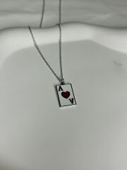 925 Ayar Gümüş Kupa Ası Kolye