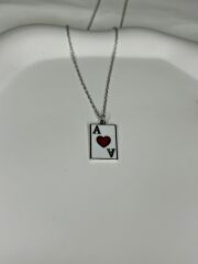 925 Ayar Gümüş Kupa Ası Kolye