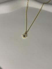 925 Ayar Gümüş Minimal Taşlı Fatma Ana Figürlü Kolye