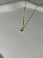 925 Ayar Gümüş Minimal Taşlı Fatma Ana Figürlü Kolye