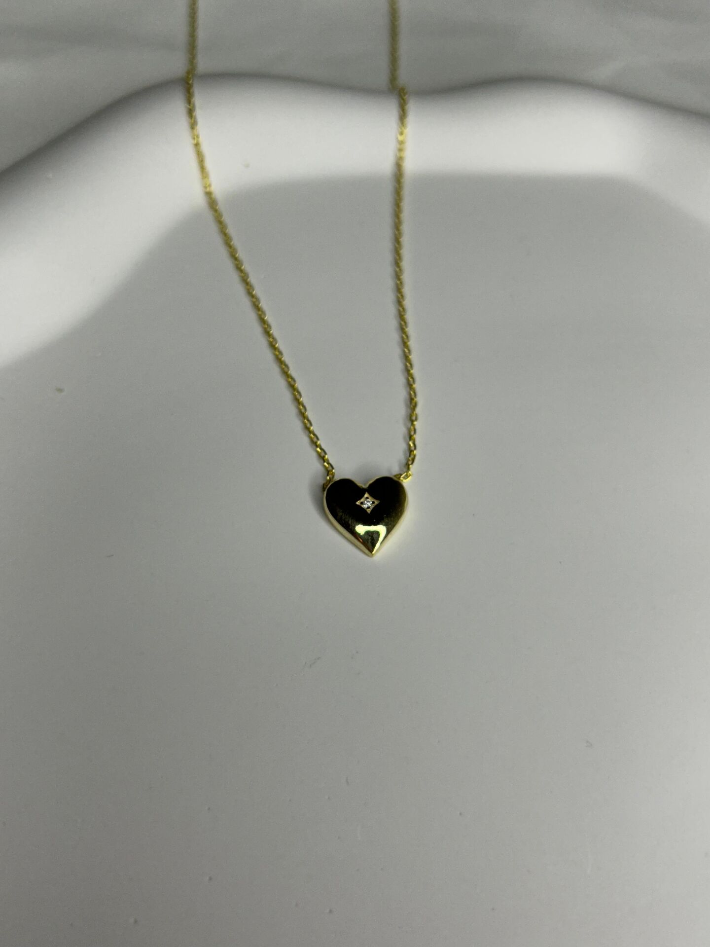 925 Ayar Gümüş Minimal Kalp Kolye