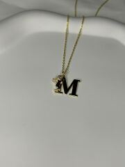 925 Ayar Gümüş Melek Figürlü Harf Kolye