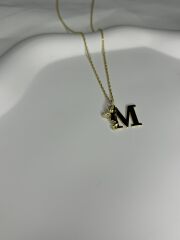 925 Ayar Gümüş Melek Figürlü Harf Kolye