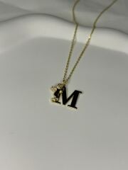 925 Ayar Gümüş Melek Figürlü Harf Kolye