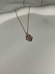 925 Ayar Gümüş Kalp Detaylı Fatma Ana Kolye