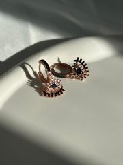 925 Ayar Gümüş Taşlı Göz Figürlü Küpe