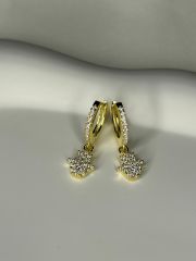 925 Ayar Gümüş Taşlı Fatma Ana Eli  Küpe