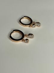 925 Ayar Gümüş Taşlı  Halka  Küpe